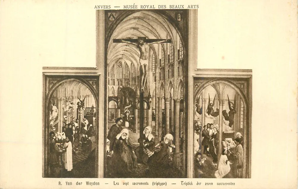 Anvers — Musée Royal des Beaux-Arts — Triptyque des sept sacrements par R. Van der Weyden - Recto