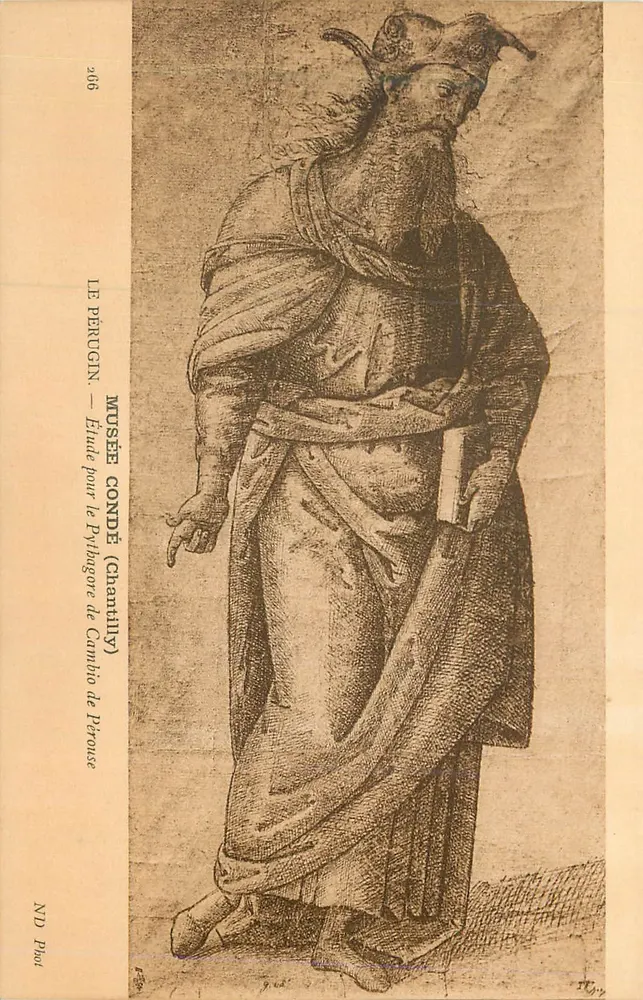 Le Perugin — Estudo para o Pitágoras de Cambio de Pérouse — Museu Condé (Chantilly) - Frente