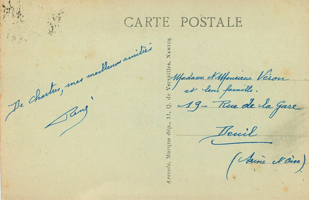Chartres - A Porta Guillaume — editor desconhecido, n° 13 - Verso