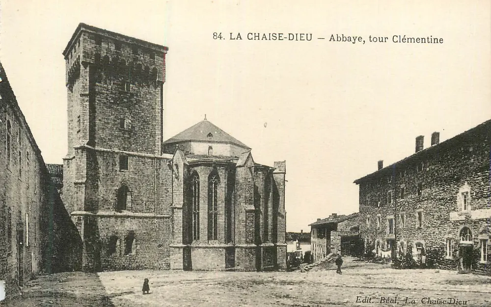 La Chaise-Dieu — Abbaye, tour Clémentine — Édit. Béal, La Chaise-Dieu - Recto