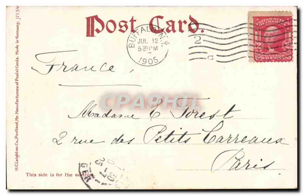 Portsmouth Terrace, Rochester, N.Y. — Ansicht der Terrasse — H.C. Laighton Co. - Rückseite