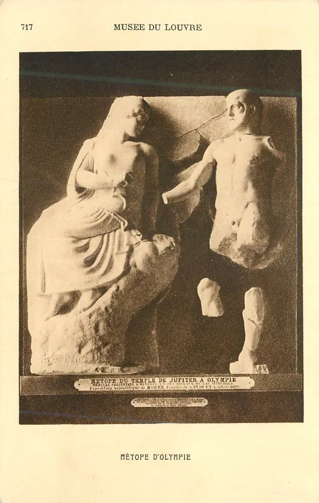 Metópica do Templo de Júpiter em Olímpia — Museu do Louvre — série 717 - Frente
