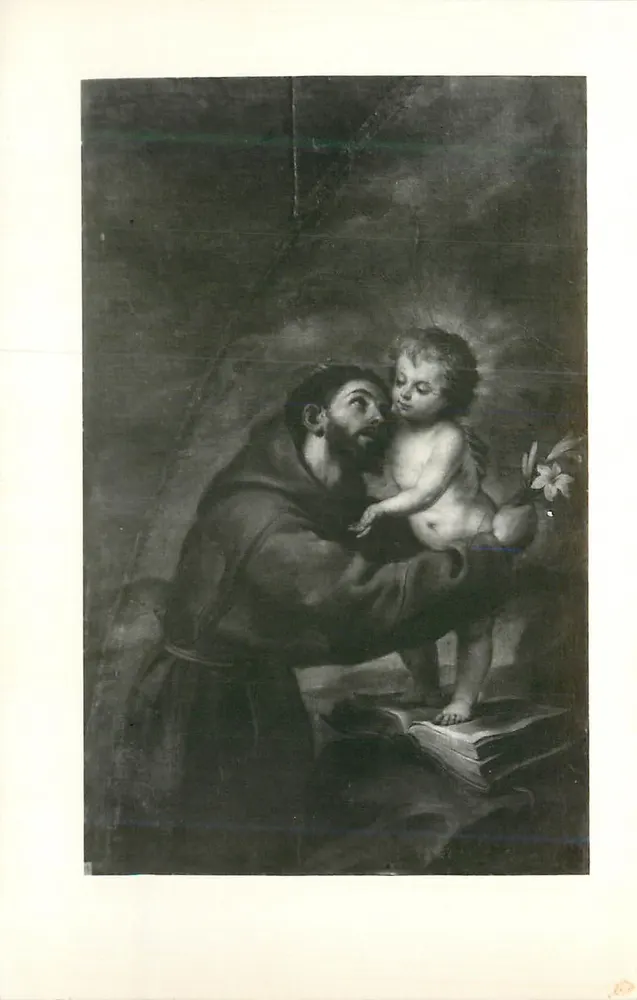 São Francisco de Assis e o Menino Jesus — reprodução fotográfica — M. Moreno, Fotógrafo de Arte, Séville - Frente