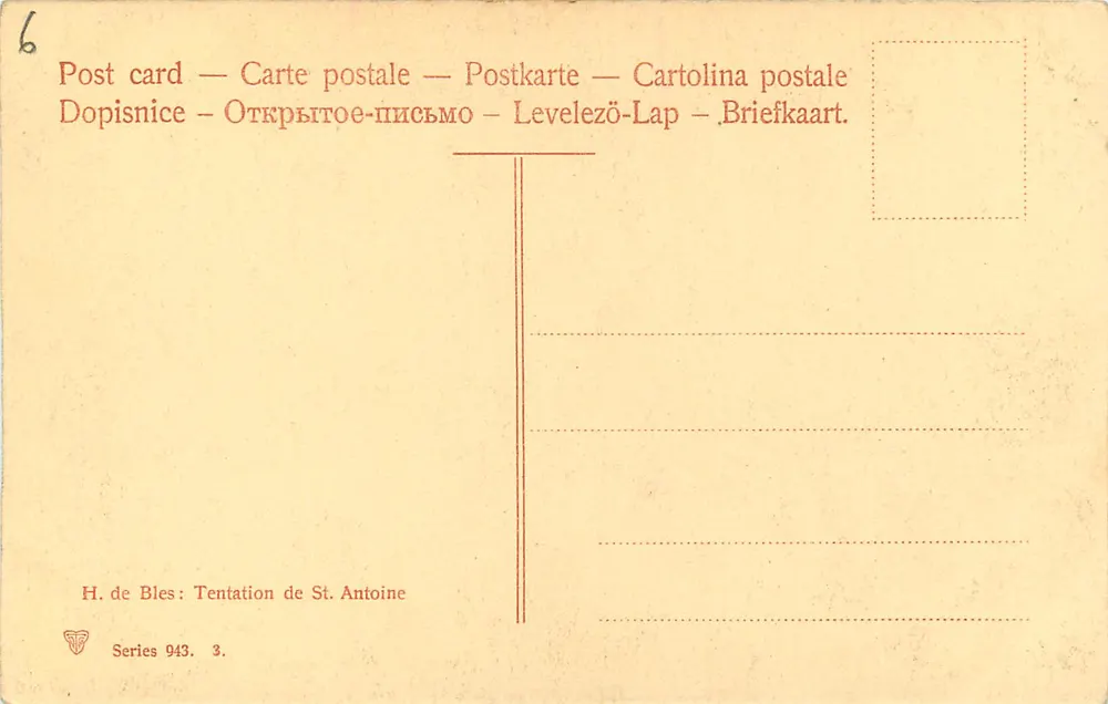 Tentação de São Antônio — H. de Bles — Série 943, n°3 - Verso