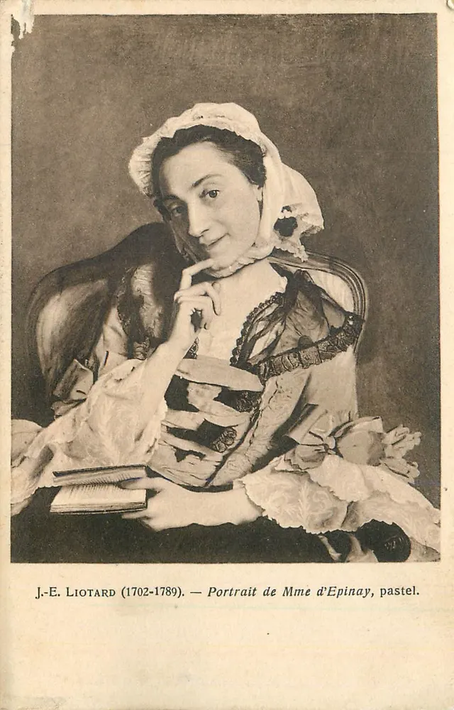 Portrait de Madame d'Épinay par Jean-Étienne Liotard (1702-1789) — pastel - Recto