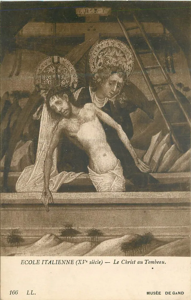 École italienne (XVe siècle) — Le Christ au Tombeau — Musée de Gand - Recto