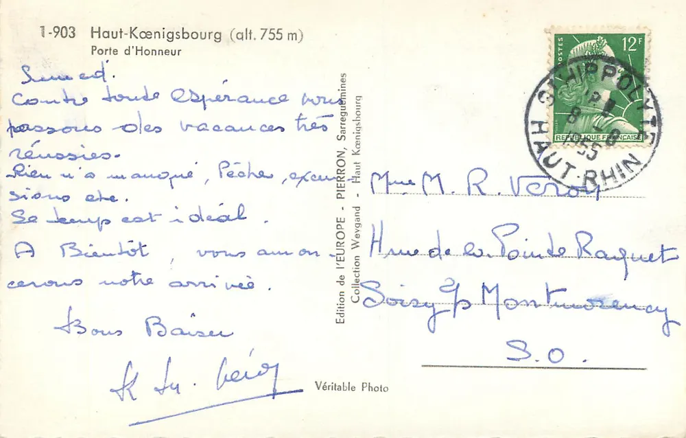 Haut-Kœnigsbourg — Porte d'Honneur — Édition de l'Europe, Weygand - Verso