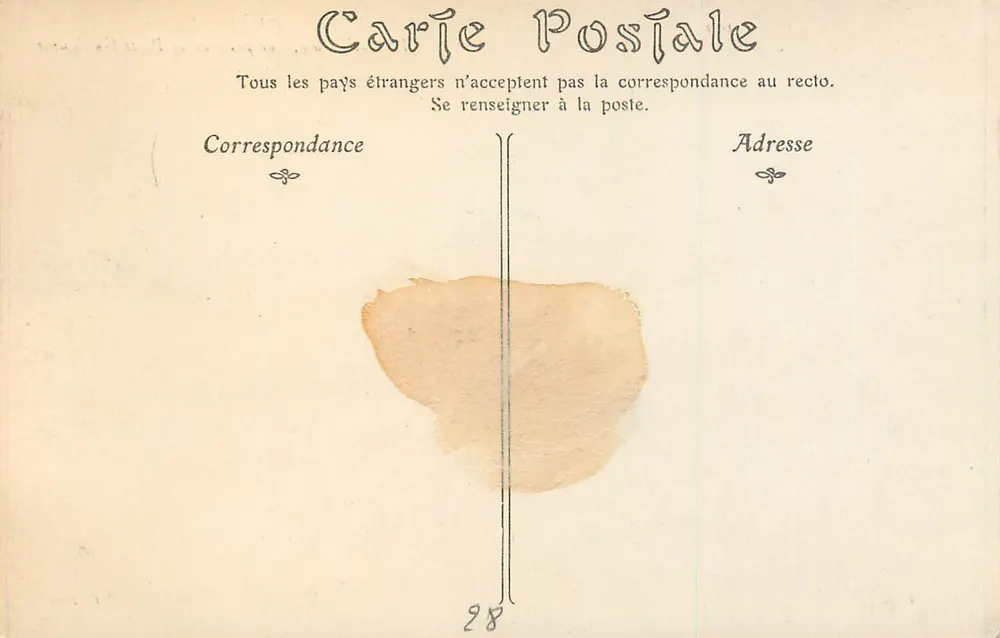Chartres — Die Kathedrale, Aufnahme vom Porte Guillaume — unbekannter Verlag, Nr. 100 - Rückseite