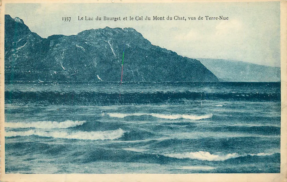 See Bourget und Pass Mont du Chat, von Terre-Nue gesehen — Nr. 1357 — Verlag F. de Migieu, Chambéry - Vorderseite