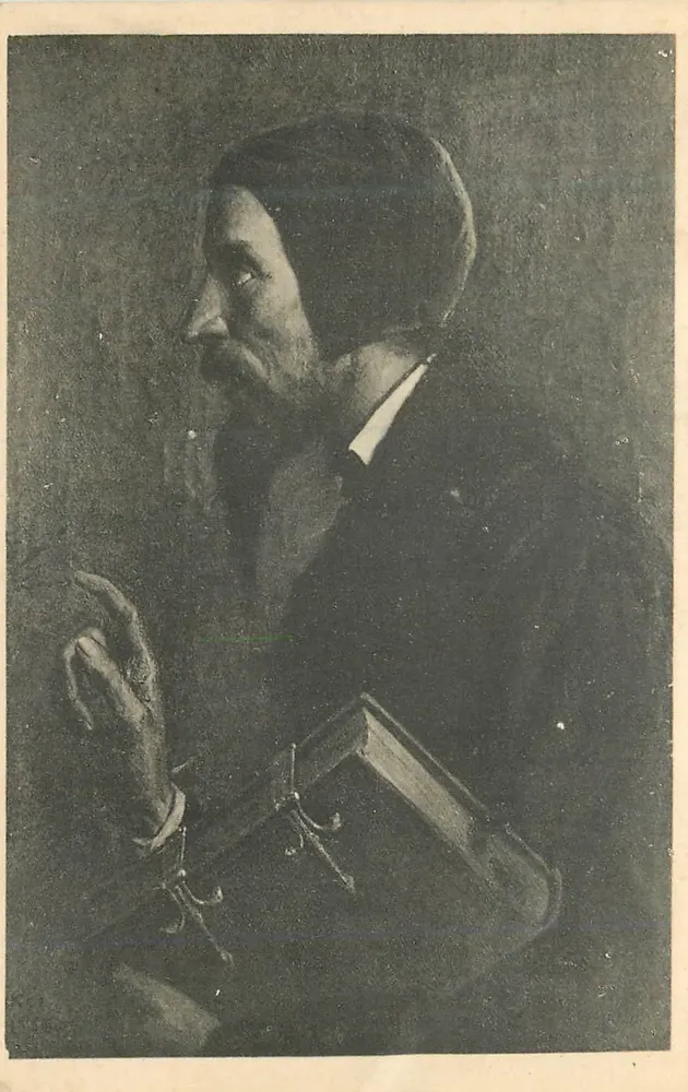 Retrato de um homem com um livro — editor e número de série ilegíveis - Frente