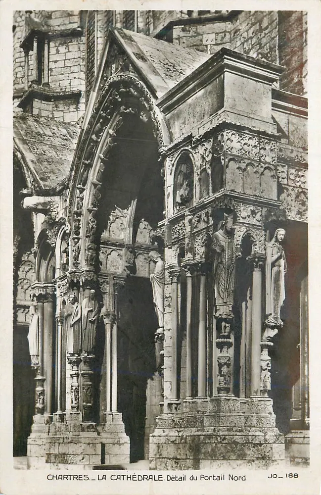 Chartres — La cathédrale. Détail du portail nord — Jo-188 - Recto