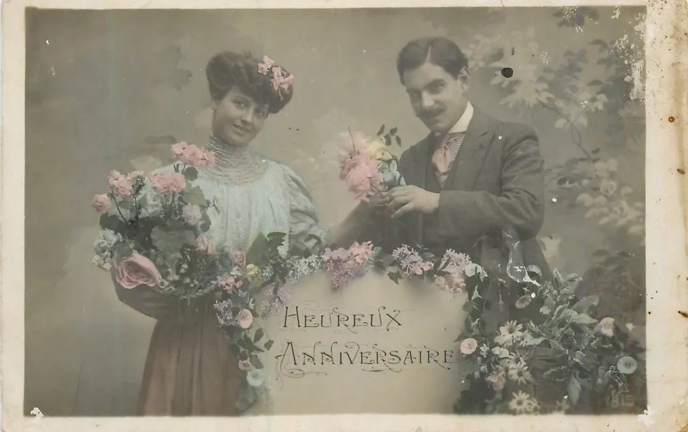 Couple — Anniversaire — Carte postale n°10 - Recto
