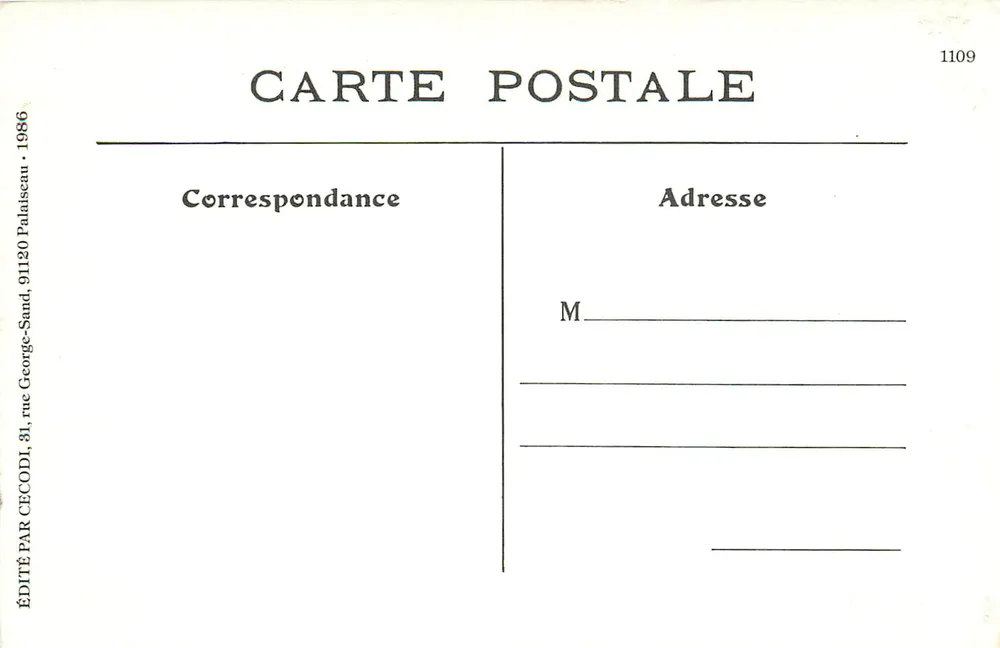 PAU - Chegada do Carvão de Madeira — Émile S. — Editado por CECODI, 91120 Palaiseau - Verso