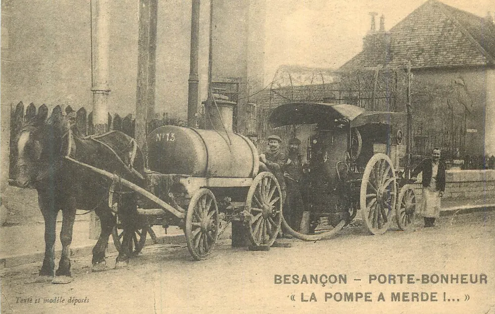 Besançon – Porte-Bonheur — « La Pompe à Merde I... » — Cecodi BP 49 Les Ulis, déposé Paris - Recto