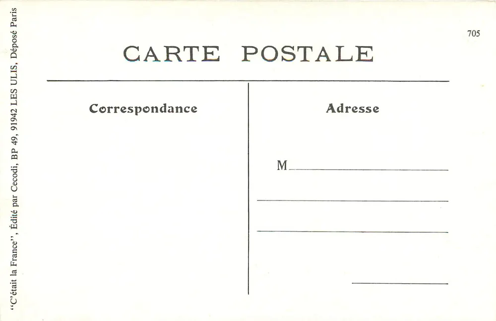 Gien (Loiret) — Besenmacher und sein Wagen — Verlag: Cécodi, Nr. 705 - Rückseite