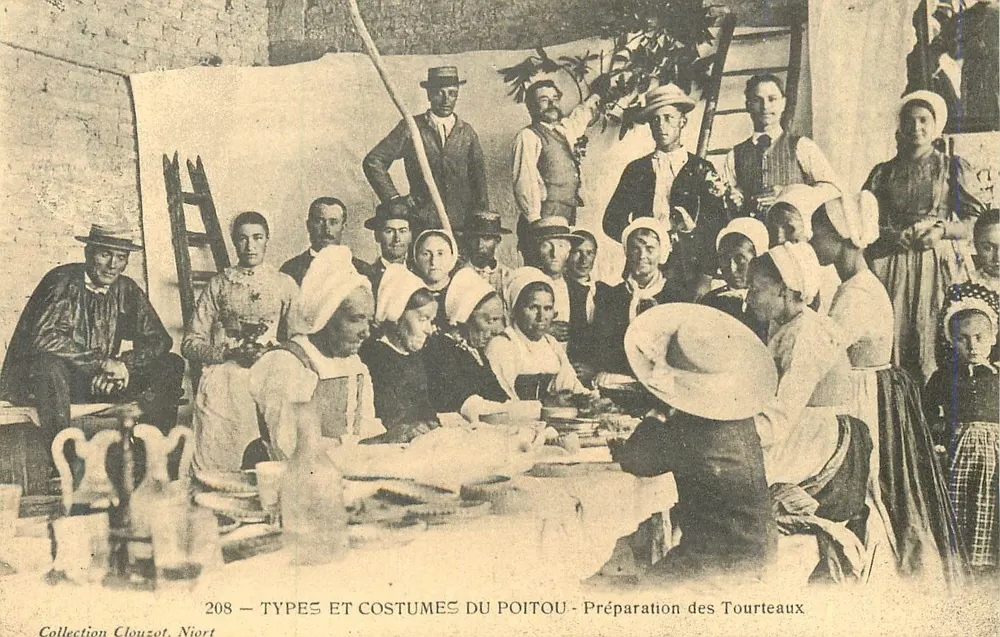 Niort — Typen und Kleidung aus dem Poitou — Vorbereitung der Tourteaux — Sammlung Clouzot, Niort - Vorderseite