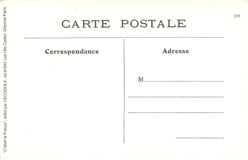 Niort — Typen und Kleidung aus dem Poitou — Vorbereitung der Tourteaux — Sammlung Clouzot, Niort - Rückseite