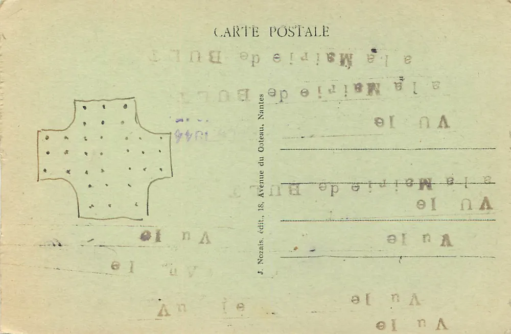EILAND RÉ - De Strand van het Bois — J. Nozais, uitgave 18, Avenue du Coteau, Nantes — n° 232 - Achterkant