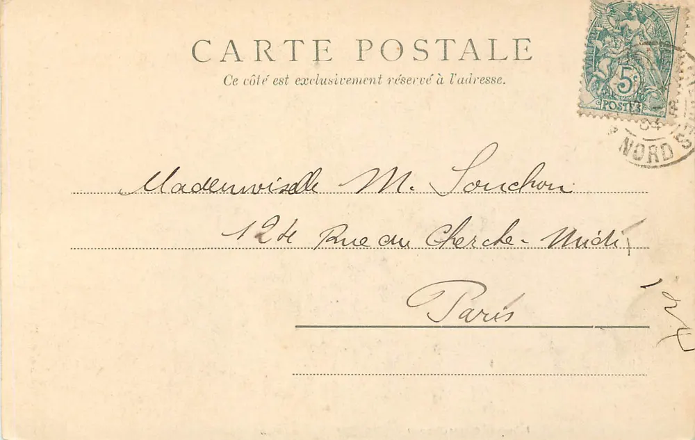Valenciennes - Frontão do Hotel de Ville, Estátua de Carpeaux defendendo seus muros — F. Lesleun, editor (Depositado) - Verso