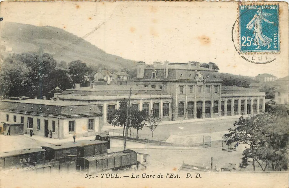 Toul — La Estación del Este — D.D. — Fototipia Daniel Delboy, Mirecourt - Anverso
