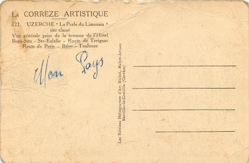 Uzerche — Die Perle des Limousin — Michel-Editionen - Rückseite