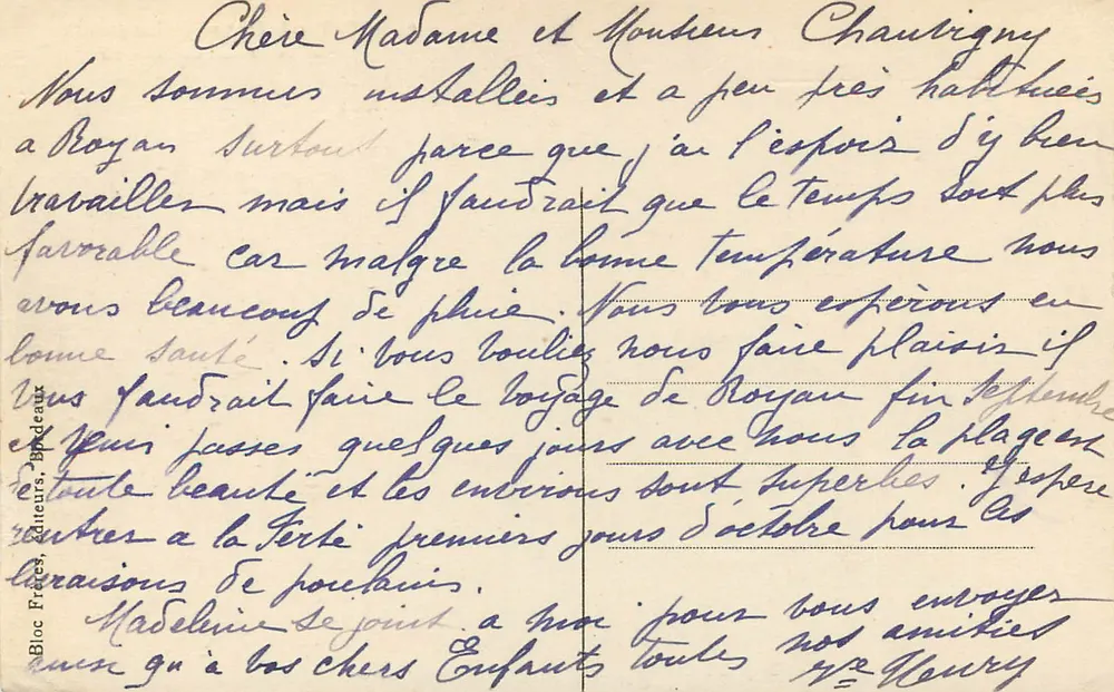 Royan (côte d'argent) — Vue générale de la Grande Conche - BR - Verso