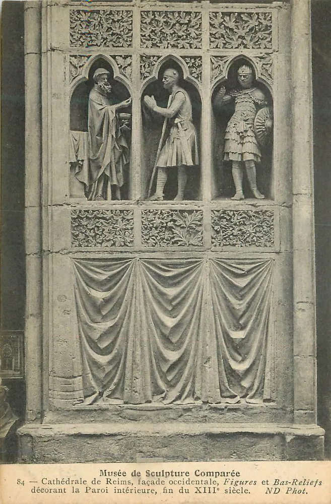 Cathédrale de Reims — façade occidentale, figures et bas-reliefs sculptés — Musée de Sculpture Comparée, n°84 - Recto