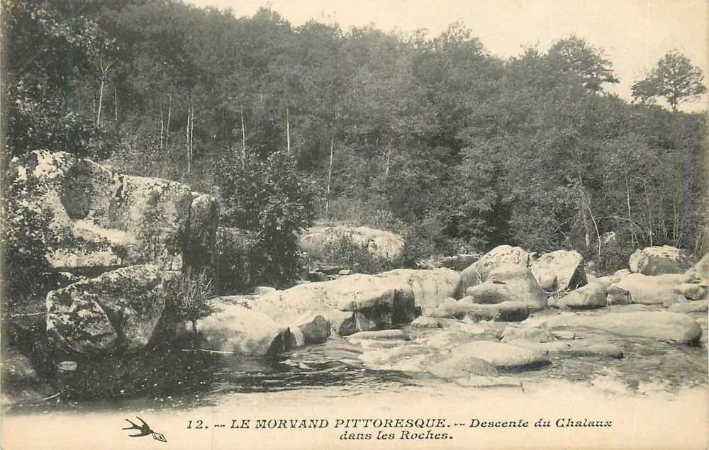 Das pittoreske Morvand — Abstieg des Chalaux in den Felsen — Verlag: 12. THE PICTURESQUE MORVAND - Vorderseite