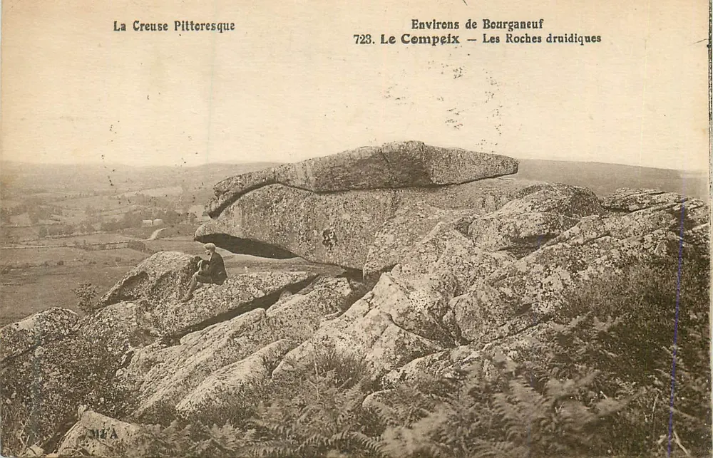 Le Compeix — Die Druidensteine — In der Nähe von Bourganeuf — Antike Ansichtskarte Nr. 723 - Vorderseite
