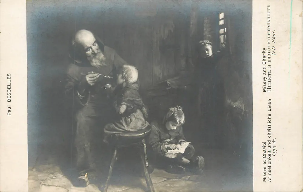São Francisco alimentando uma criança — Paul Descelles — n° 6379 - Frente
