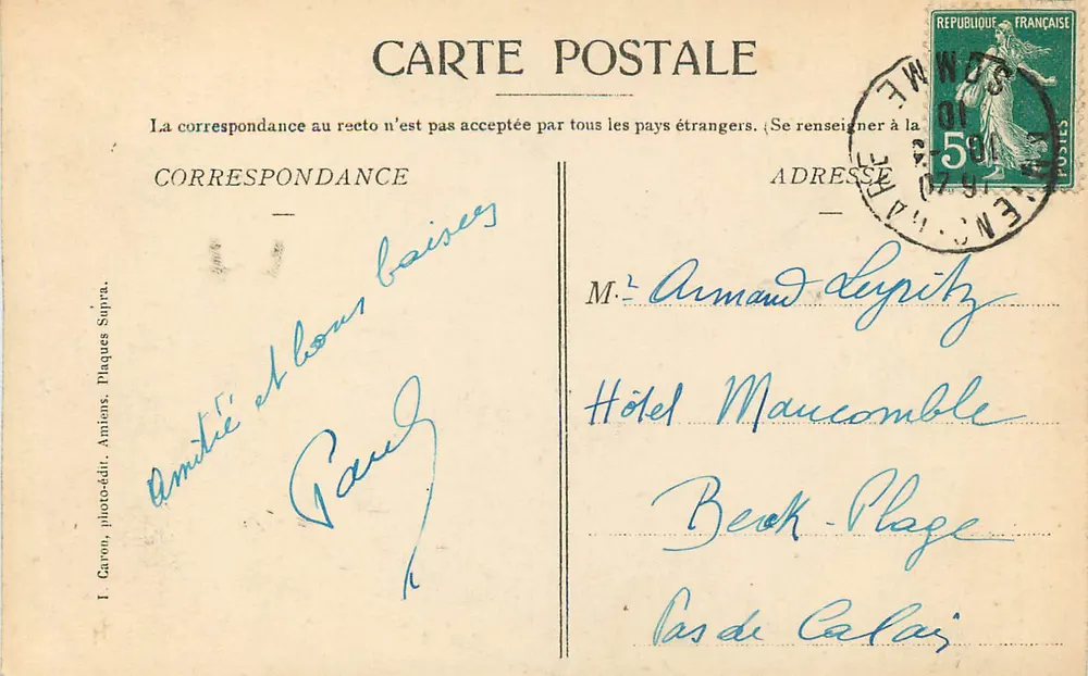 Amiens — Los Tres Portales — L. G. n°121 - Reverso