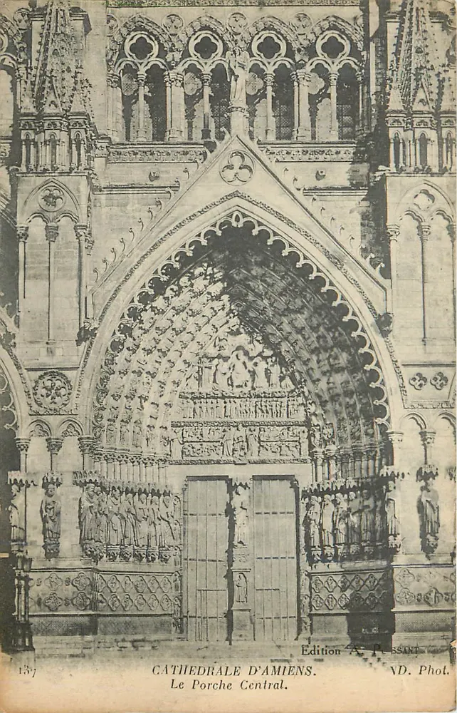 Catedral de Amiens — El Portal Central — Edición A. Pessint - Anverso