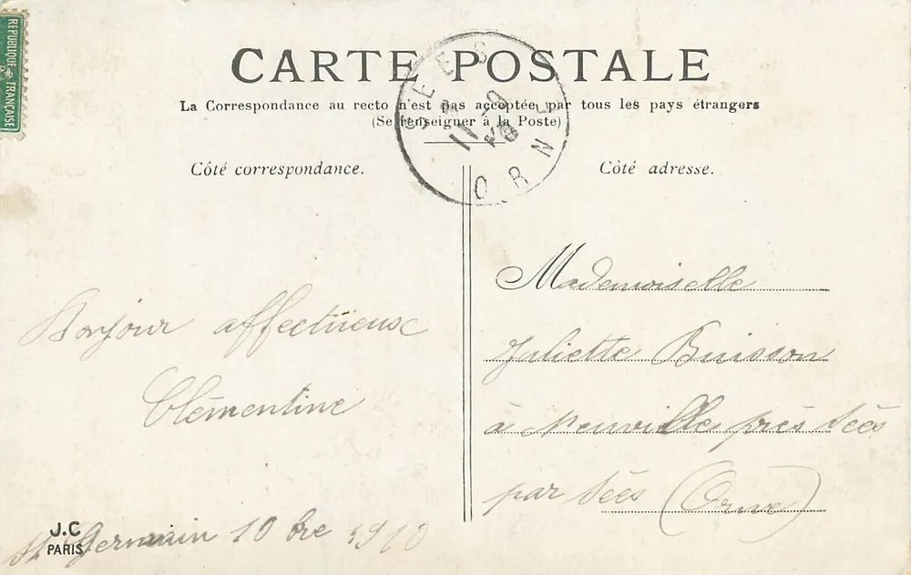 PARIS — A Estátua da República. — Editor não visível, número de série não legível. - Verso