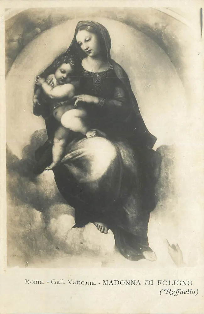 Madonna di Foligno — œuvre attribuée à Raffaello — éditée par I.F.A. Milano - Recto