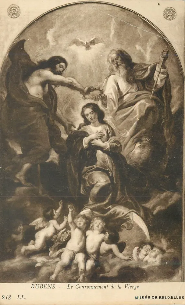 Die Krönung der Jungfrau — Gemälde von Rubens — Musée de Bruxelles — Verlag NELLS, n° 218 LL. - Vorderseite