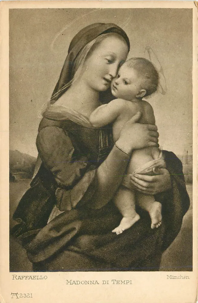 Madonna di Tempi — Raffaello — F.A. Ackermann's Kunstverlag, München, série 225, n° 2321 - Frente