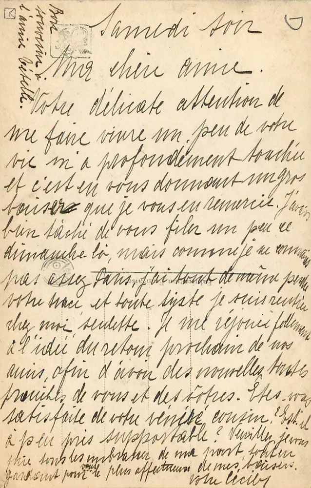 Mlle M. Umbricht — Douloreuse Attente — Salon A.F. n°2173 - Verso
