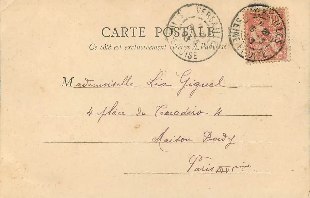 Versalhes — Bassin de l'Encelade — A. B. à Versalhes - Verso