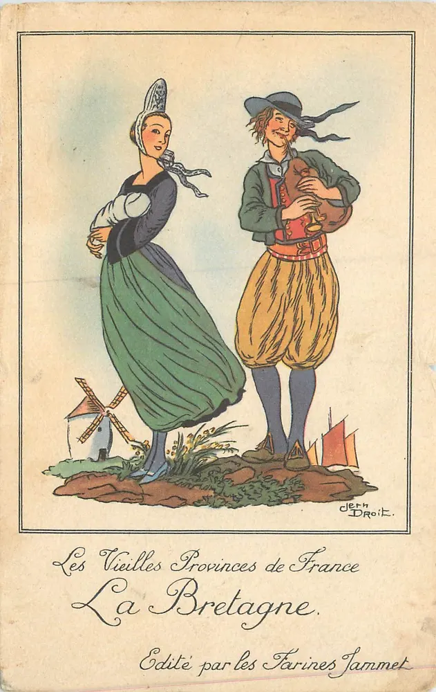 A Bretanha — As Velhas Províncias da França — editada pelas Farinas Jammet - Frente