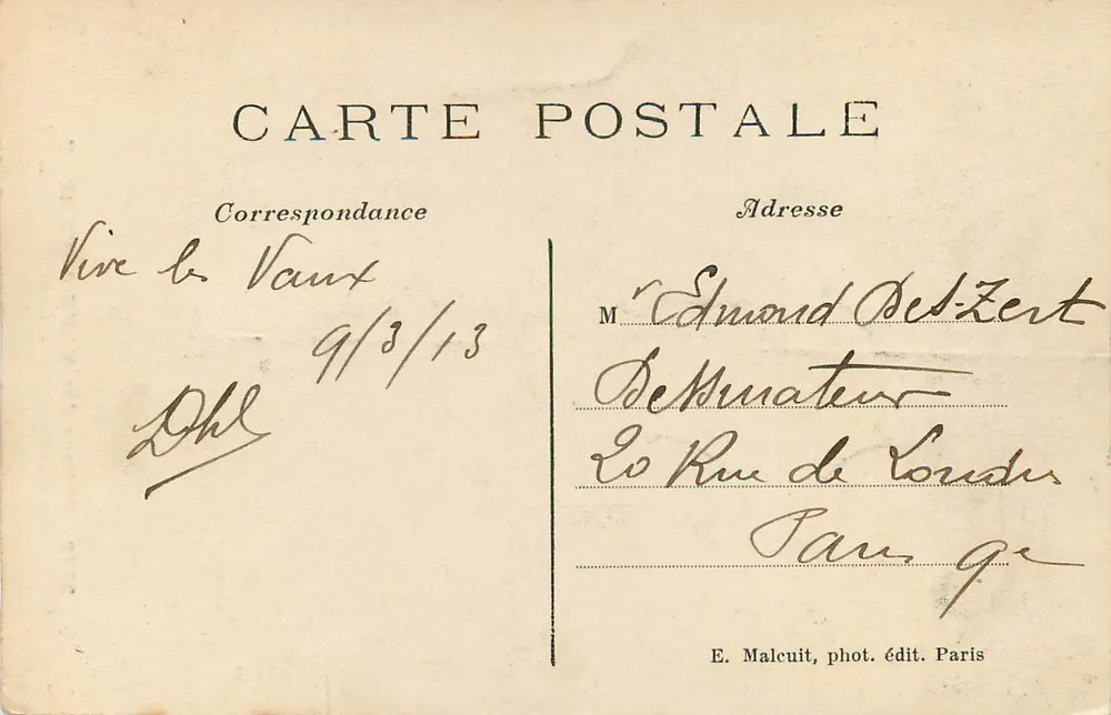 La Fontaine St-Thibault — Abtei Vaux-de-Cernay — E. M. - Rückseite