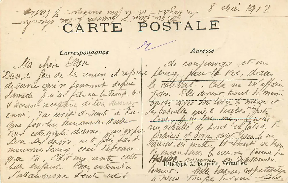 Versailles — O Hameau de Trianon — Editor Héliotypie A. Bourdier, n° 243 - Verso