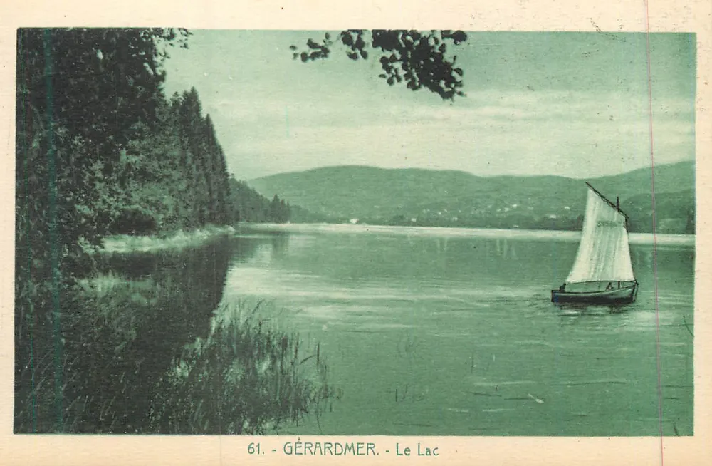 Gérardmer - O Lago — vista do lago com vela — editor Cartes 'La Cigogne', Strasbourg - Frente