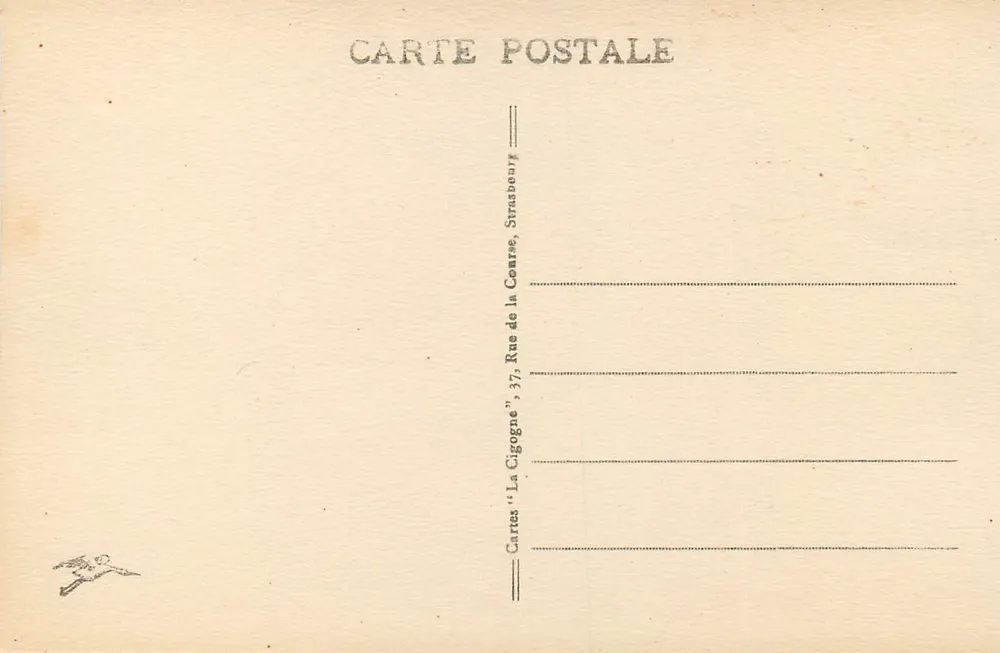 Gérardmer - O Lago — vista do lago com duas pessoas em canoagem — editor Cartes 'La Cigogne', Strasbourg - Verso