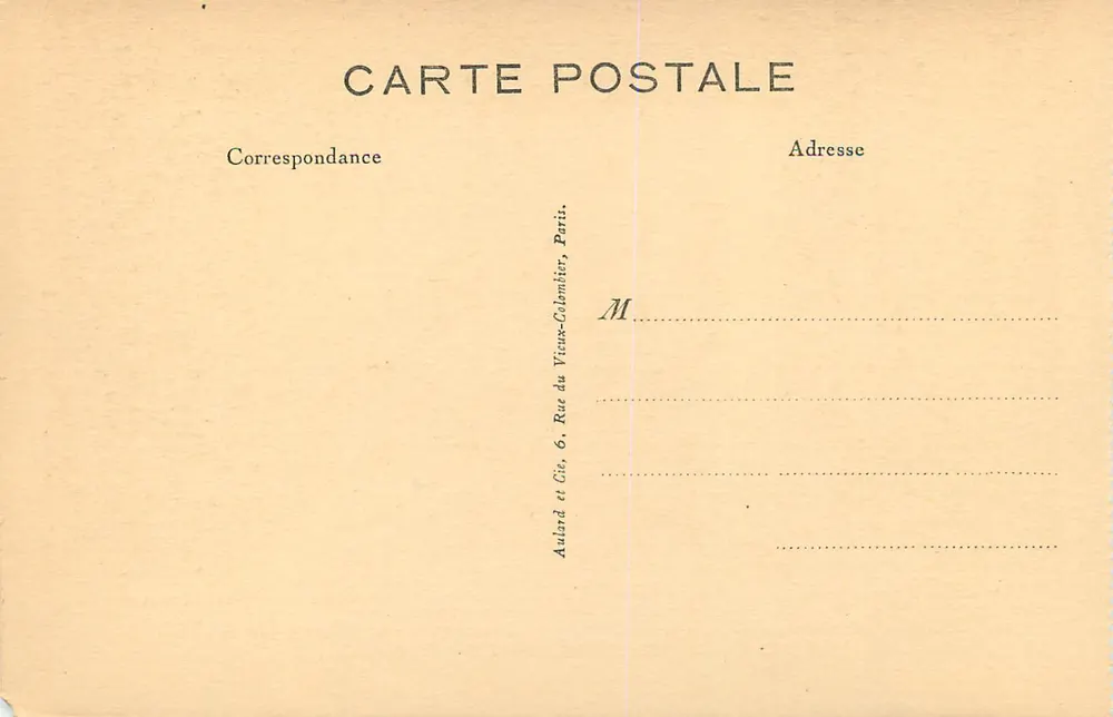 Casa-Mãe das Irmãs da Caridade de Nevers — Enfermaria Santa Cruz — Cadeira onde Bernadette deu seu último suspiro — 16 de abril de 1879 — editor Aulard e Cie, Paris - Verso