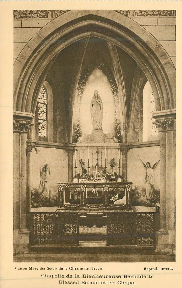 Chapel of the Blessed Bernadette — Mother House of the Sisters of Charity of Nevers — Reprod. interd. - Front
