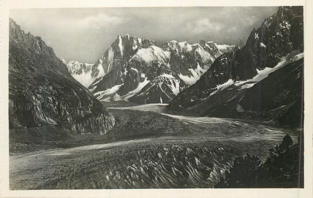 Glaciar de Chamonix-Mont-Blanc — Vista panorâmica — Editor: Éd. Neithorin Réminis - Frente