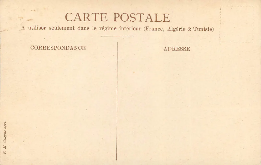 Colheita de trigo — Cena de colheita — Editor F. M. Cologne, n° 2421 - Verso