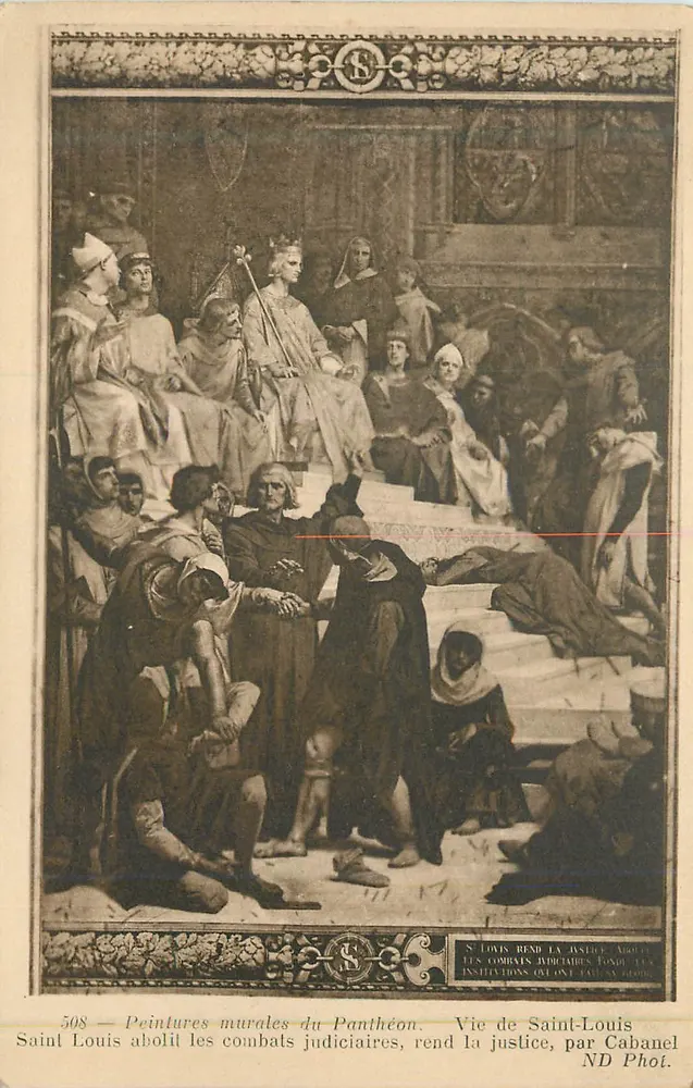 Saint Louis beseitigt die Gerichtskämpfe, verleiht Gerechtigkeit — Leben des Saint-Louis, von Cabanel - Vorderseite