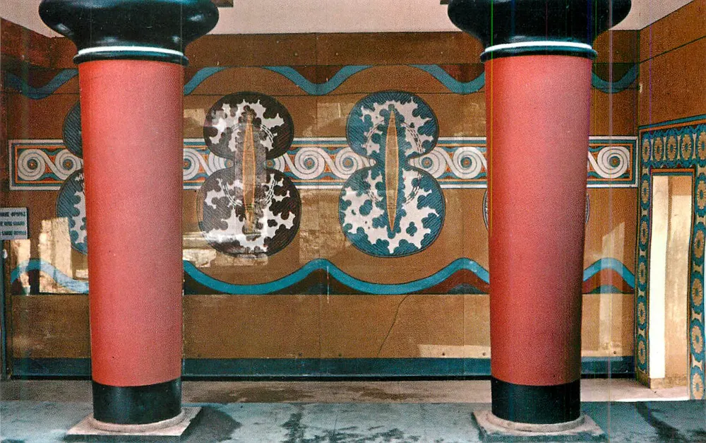 Knossos — De zaal van de dubbele haken — EMM DIACAKIS & FILS, Athene - Voorkant