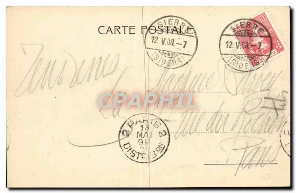 Sierre — Chapelle anglaise et Château Bellevue — Julien Frères, Genève - Verso
